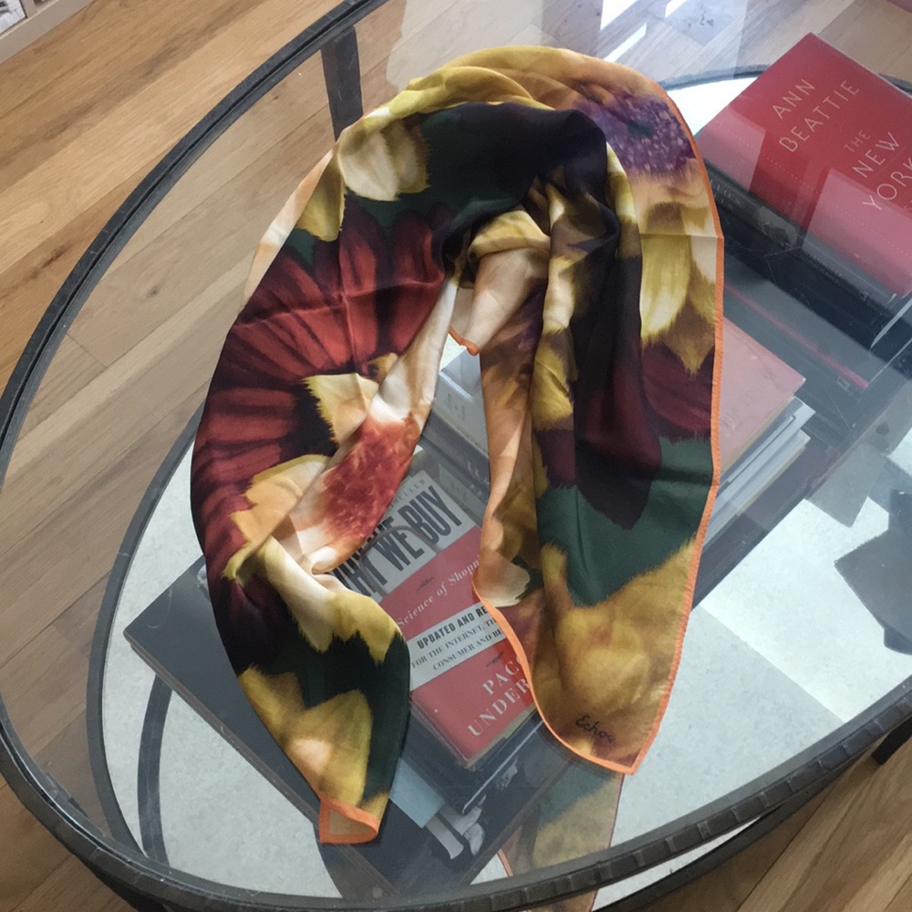 Floral print silk scarf